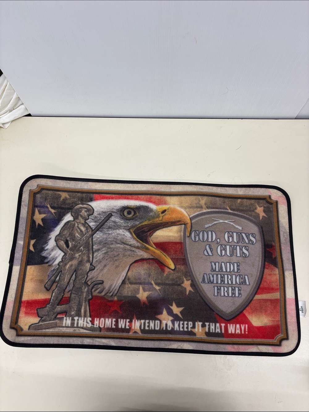 Patriotic Eagle Door Mat - Red, White & Blue